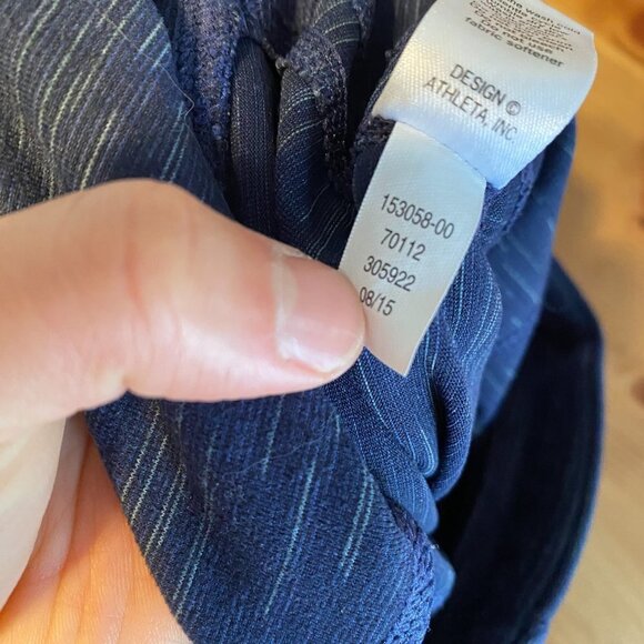 🦋 ATHLETA Striated Revelation Tight Blue Striped Leggings Size XS - Picture 6 of 7